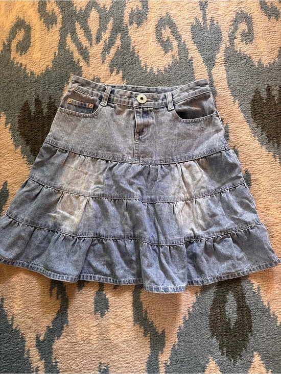 blu sand Dresses & Skirts - Made in Italy Denim Ruffle Skirt- Y2K- 90s indie boho